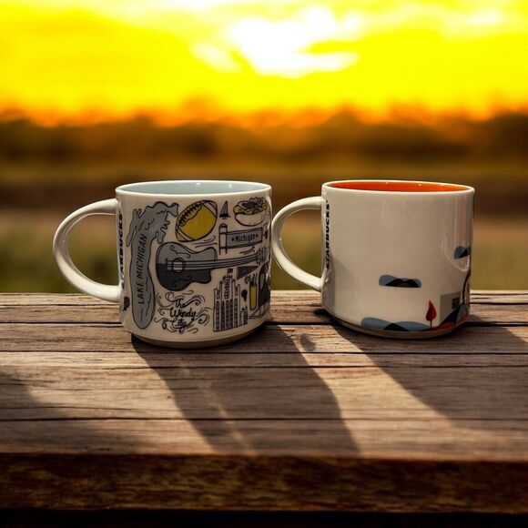 Starbucks CHICAGO Mug Pair – Been There Series & You Are Here Series –14oz – EUC - Picture 5 of 9